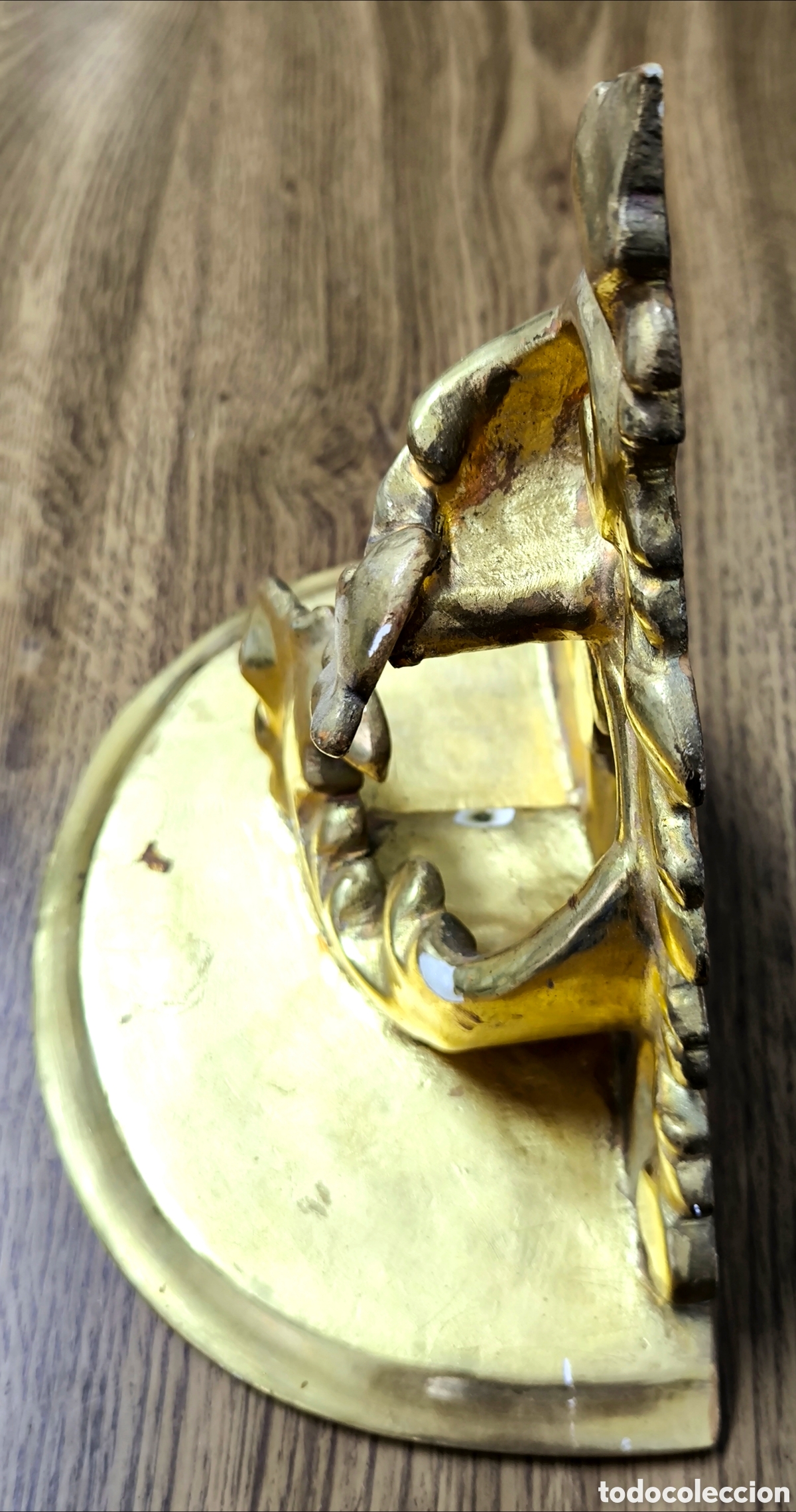 Antig&uuml;edades: MENSULA LUIS XV MADERA PAN DE ORO - Foto 6
