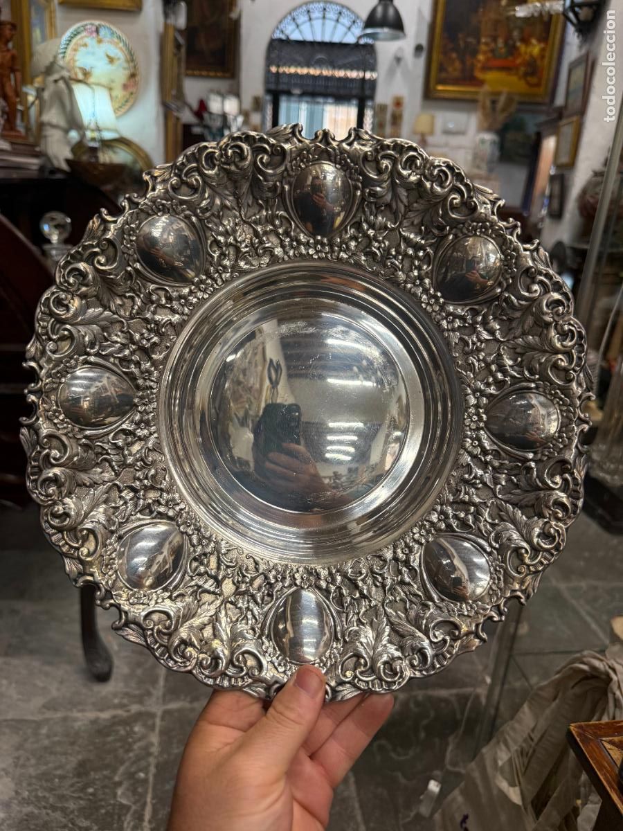 Antig&uuml;edades: BANDEJA DE ALPACA IDEAL PARA ACTO RELIGIOSO - MEDIDA 30 CM