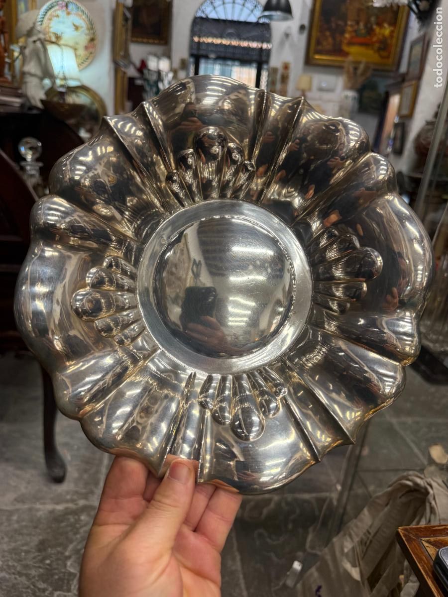 Antig&uuml;edades: BANDEJA DE ALPACA IDEAL PARA ACTO RELIGIOSO - MEDIDA 26 CM
