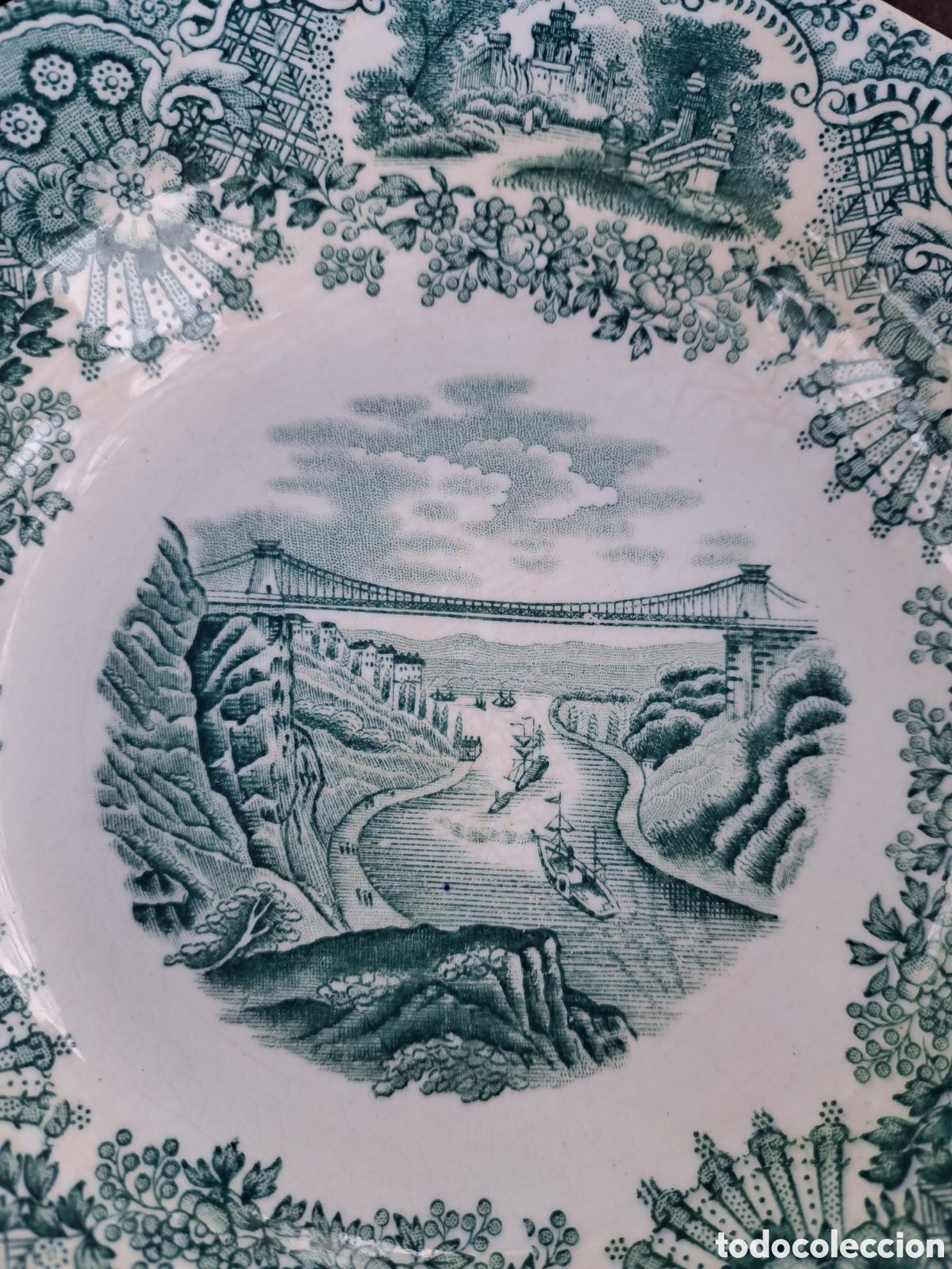 Antig&uuml;edades: Plato pickman en tono verde - Foto 2