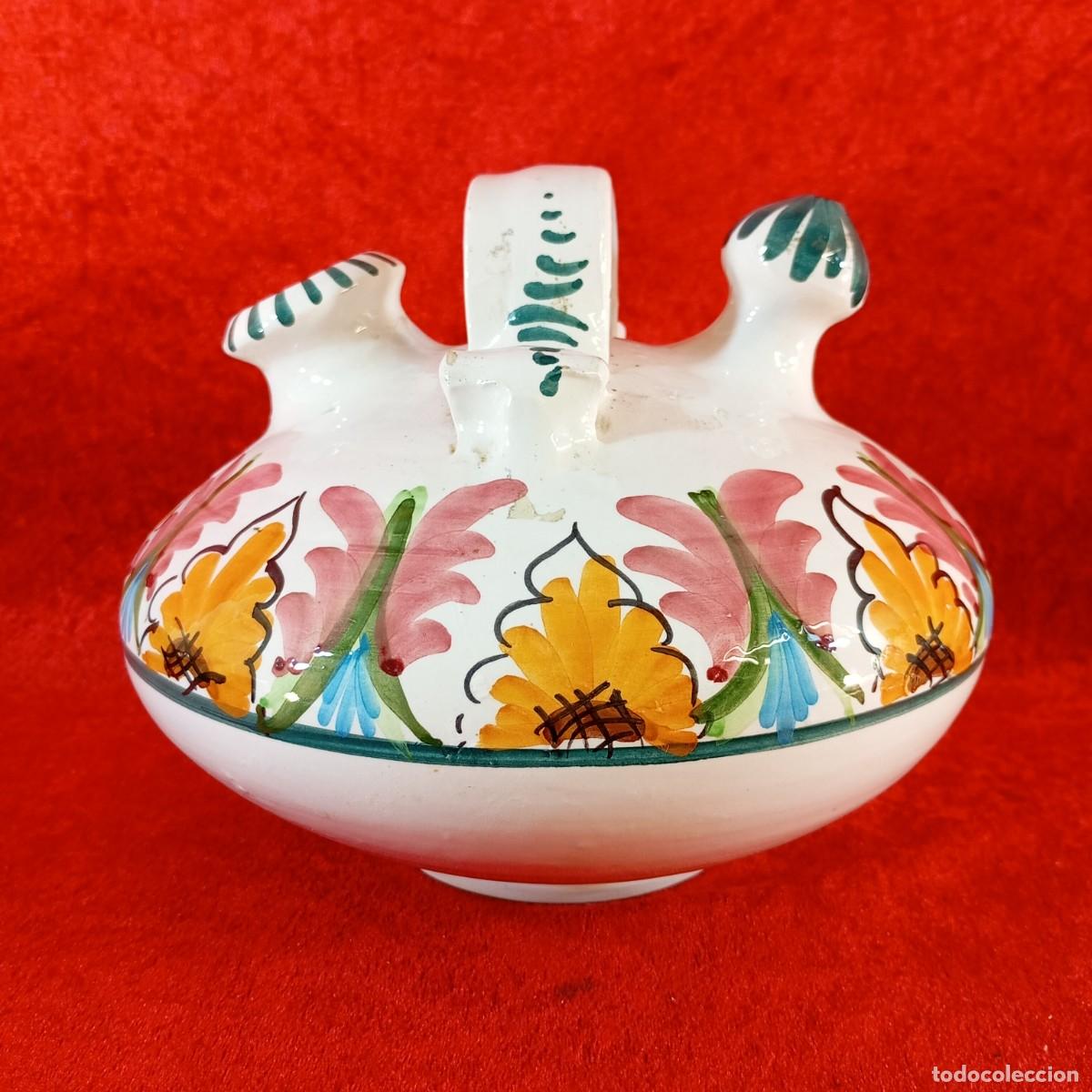 Antig&uuml;edades: PRECIOSO BOTIJO DE CER&Aacute;MICA PINTADA A MANO - C&Aacute;NTIR TRADICIONAL - 21 CM
