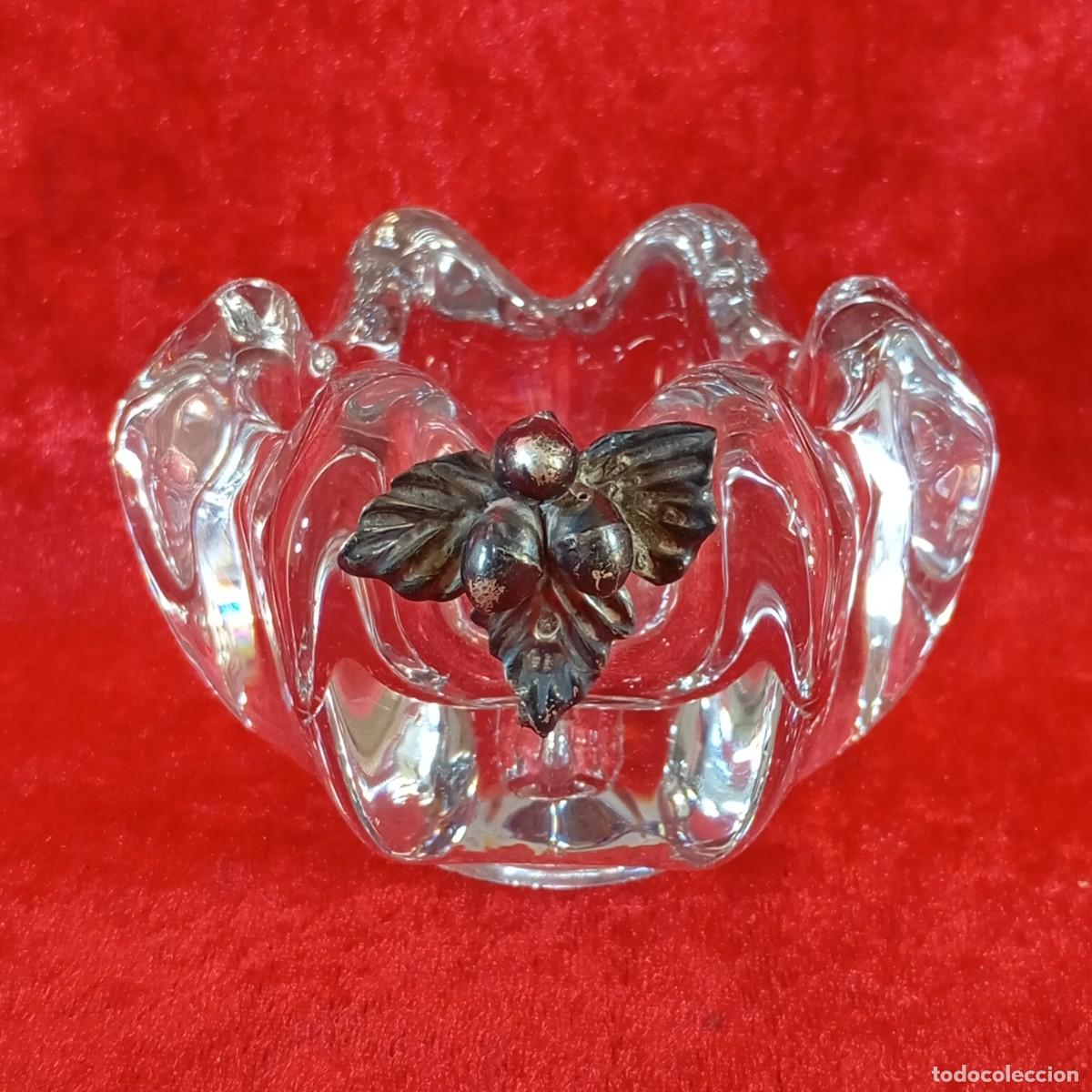 Antig&uuml;edades: PRECIOSO CANDIL PARA VELA CON ELEMENTO DECORATIVO DE PLATA DE 925 - 10 CM