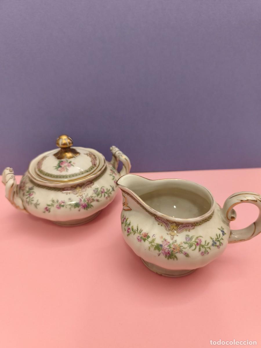 Antiques: LECHERA Y AZUCARERO INDIVIDUAL EN FINA PORCELANA ALEMANA