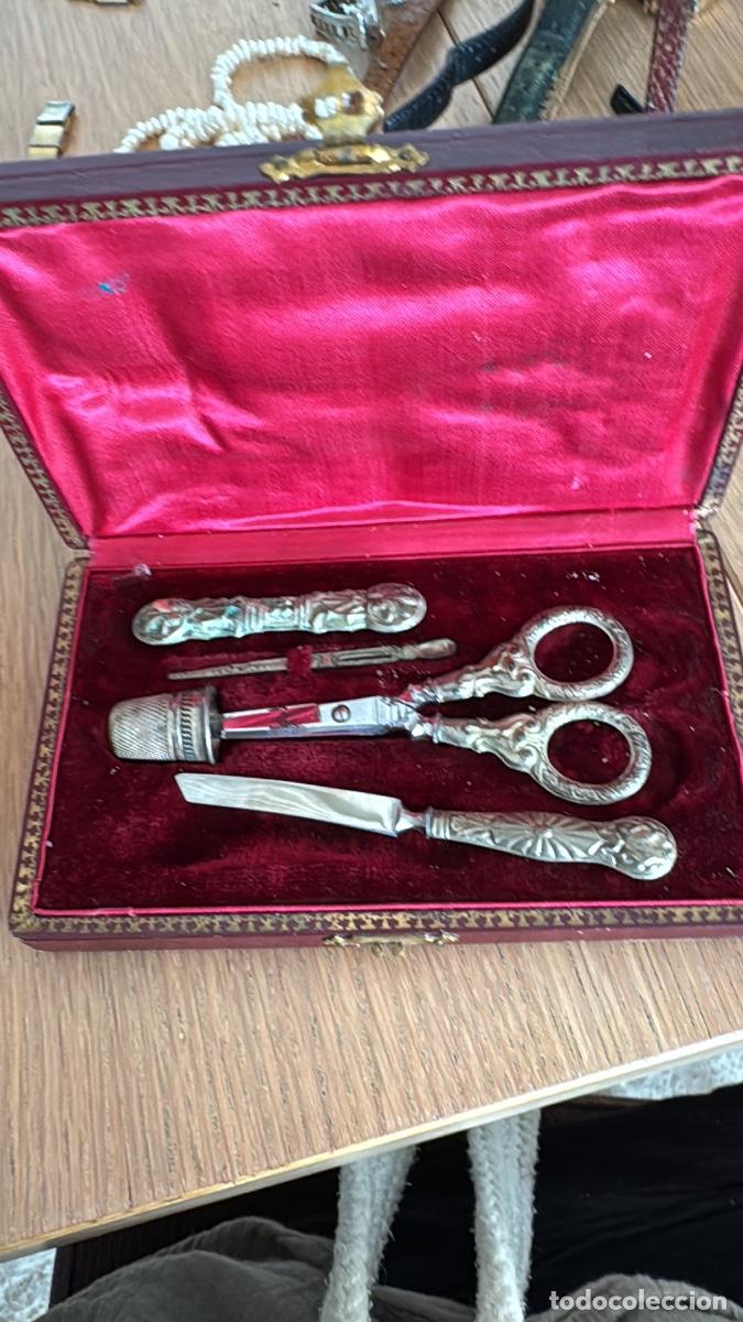 Antig&uuml;edades: Antiguo Neceser de Costura Art Nouveau en Plata 800