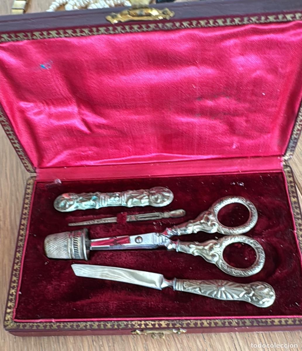 Antig&uuml;edades: Antiguo Neceser de Costura Art Nouveau en Plata 800