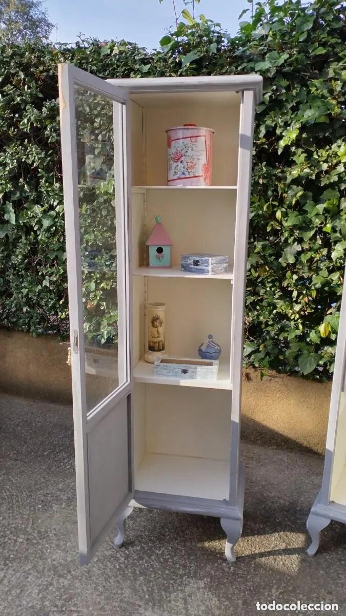 Antig&uuml;edades: Vitrina estrecha antigua RESTAURADA - Foto 2