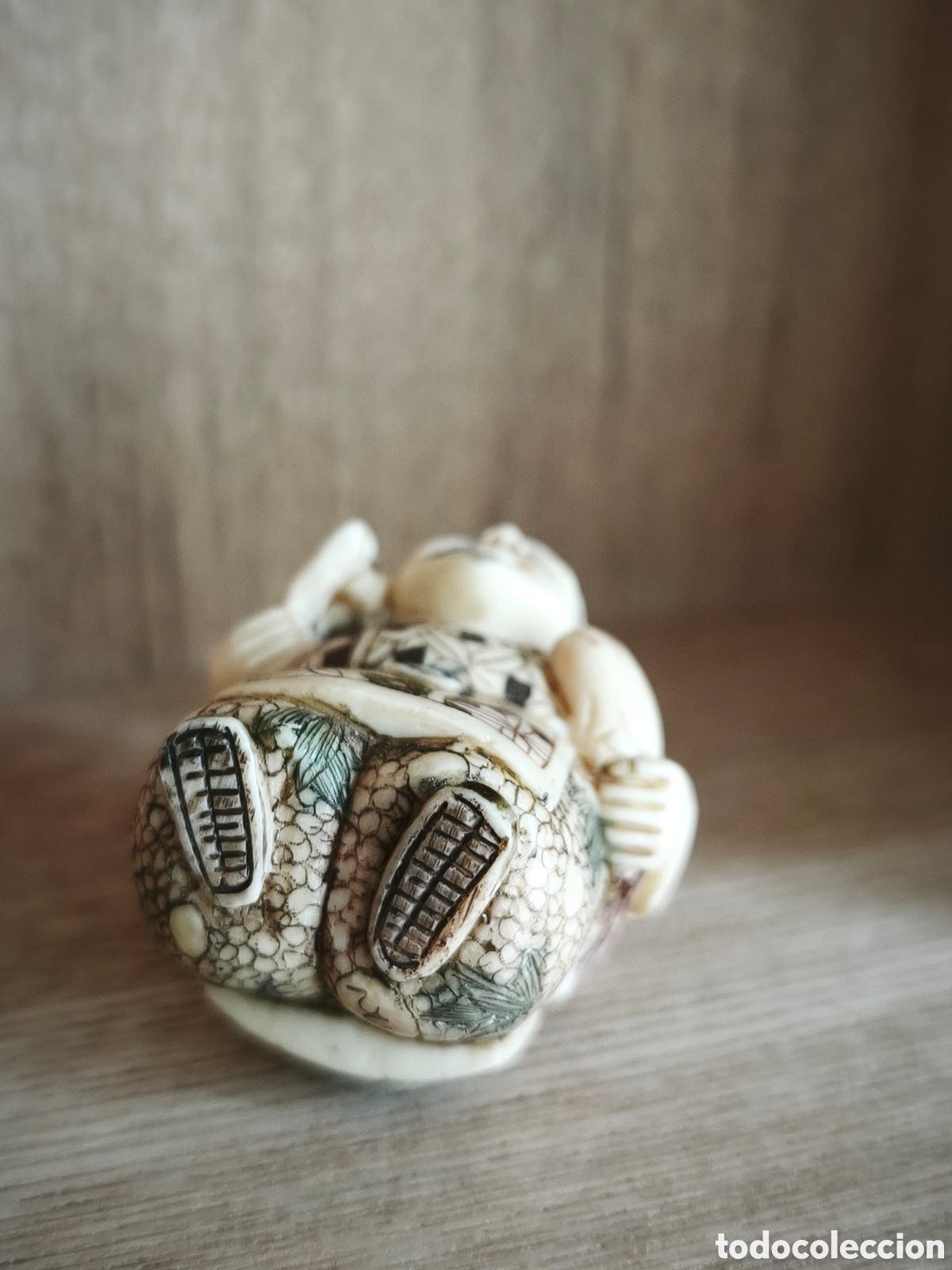 Antig&uuml;edades: NETSUKE BOTON DE KIMONO - Foto 3