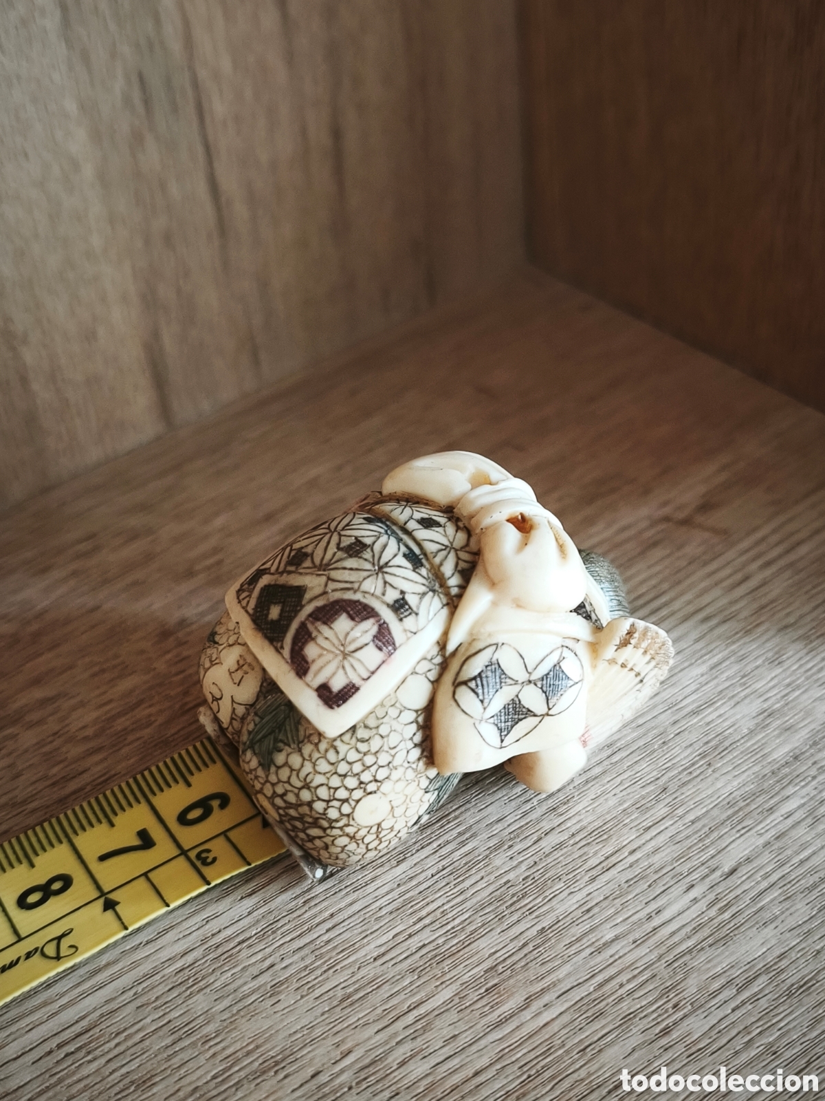 Antig&uuml;edades: NETSUKE BOTON DE KIMONO - Foto 6