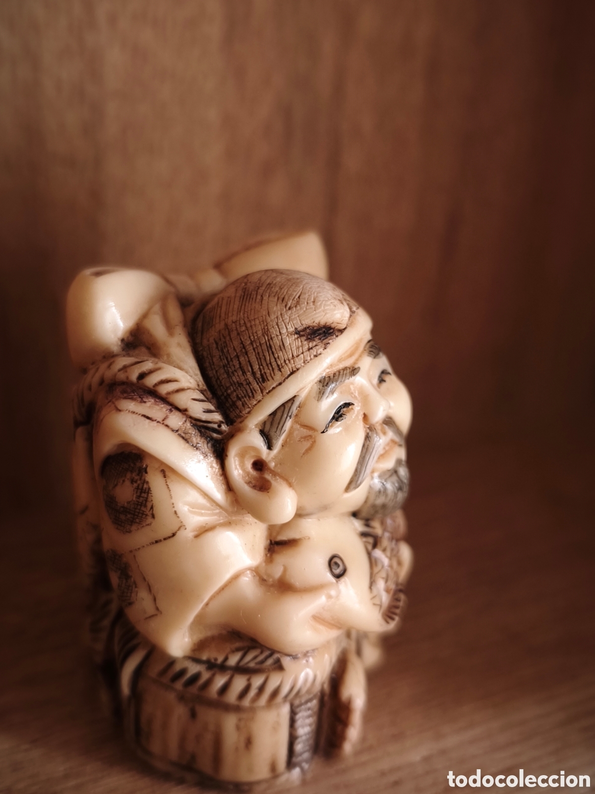Antig&uuml;edades: NETSUKE BOTON DE KIMONO - Foto 3