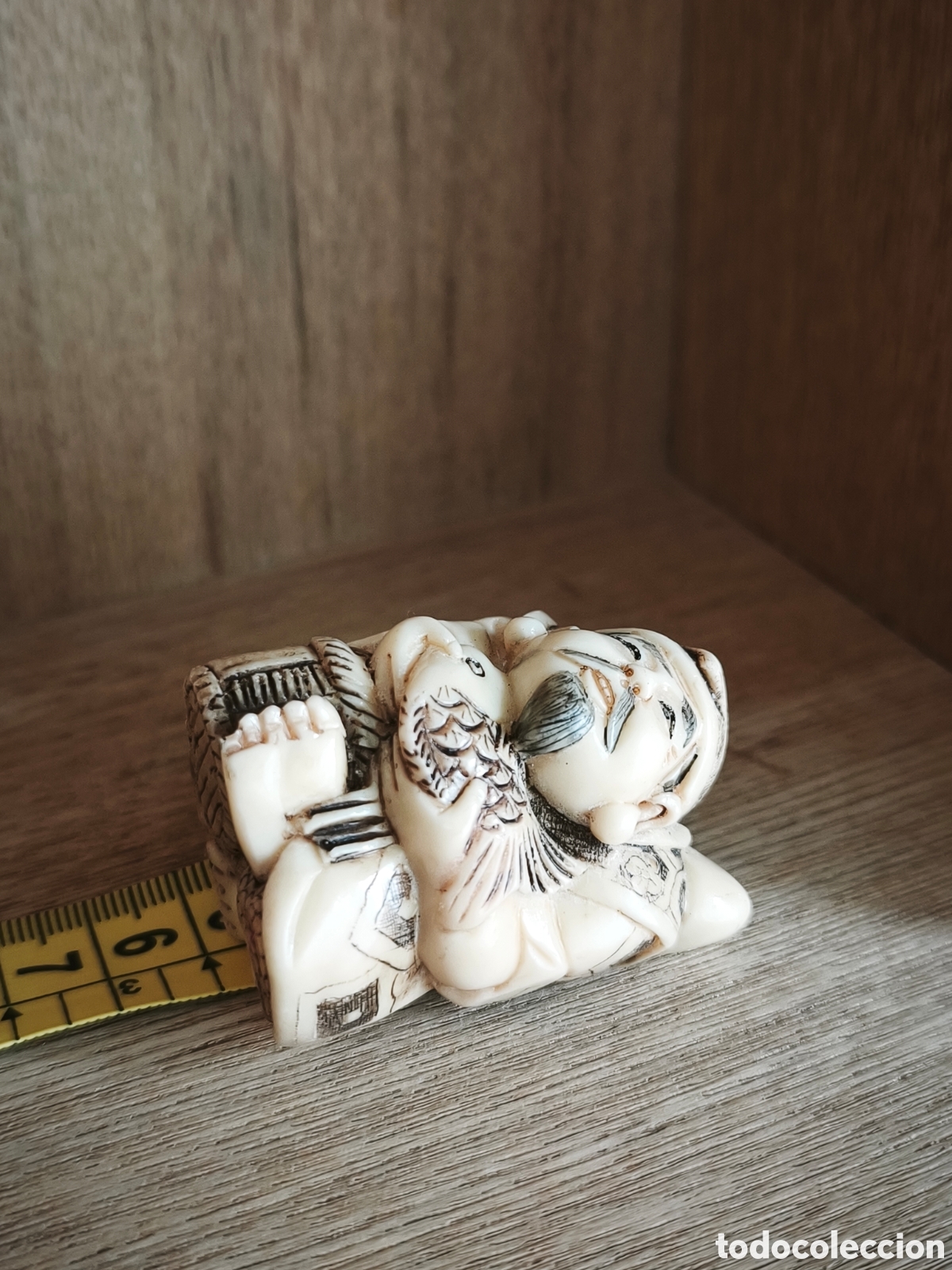 Antig&uuml;edades: NETSUKE BOTON DE KIMONO - Foto 4