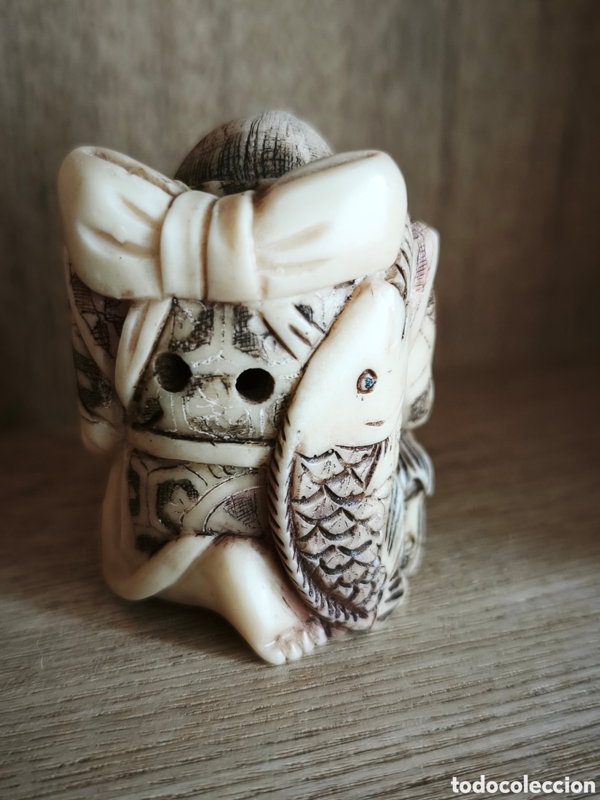 Antig&uuml;edades: NETSUKE BOTON DE KIMONO - Foto 5