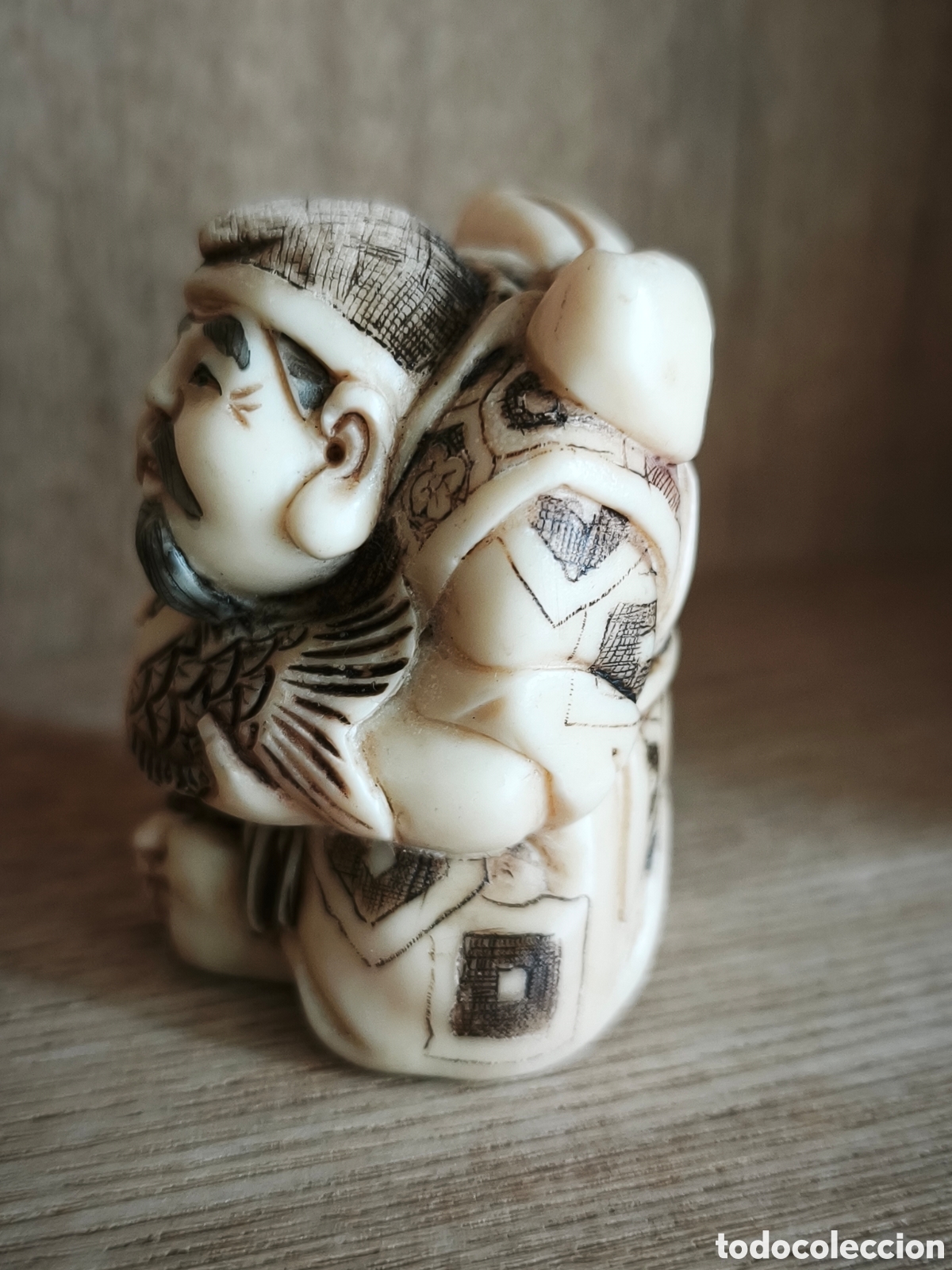 Antig&uuml;edades: NETSUKE BOTON DE KIMONO - Foto 6