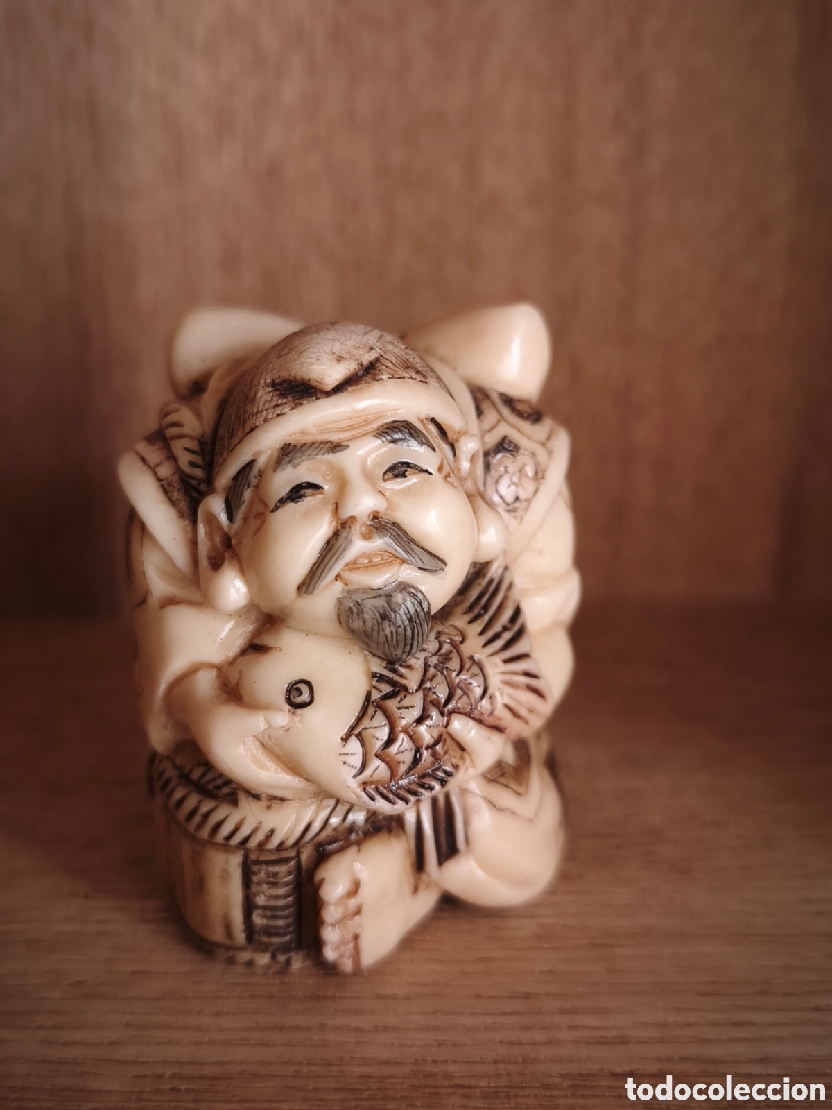 Antig&uuml;edades: NETSUKE BOTON DE KIMONO - Foto 7