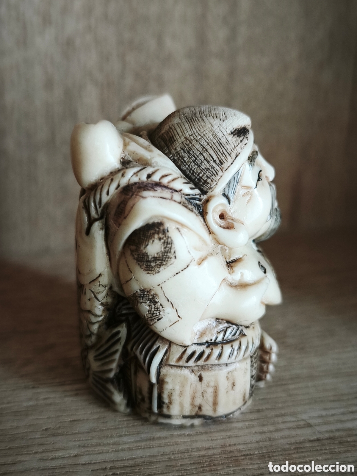 Antig&uuml;edades: NETSUKE BOTON DE KIMONO - Foto 8