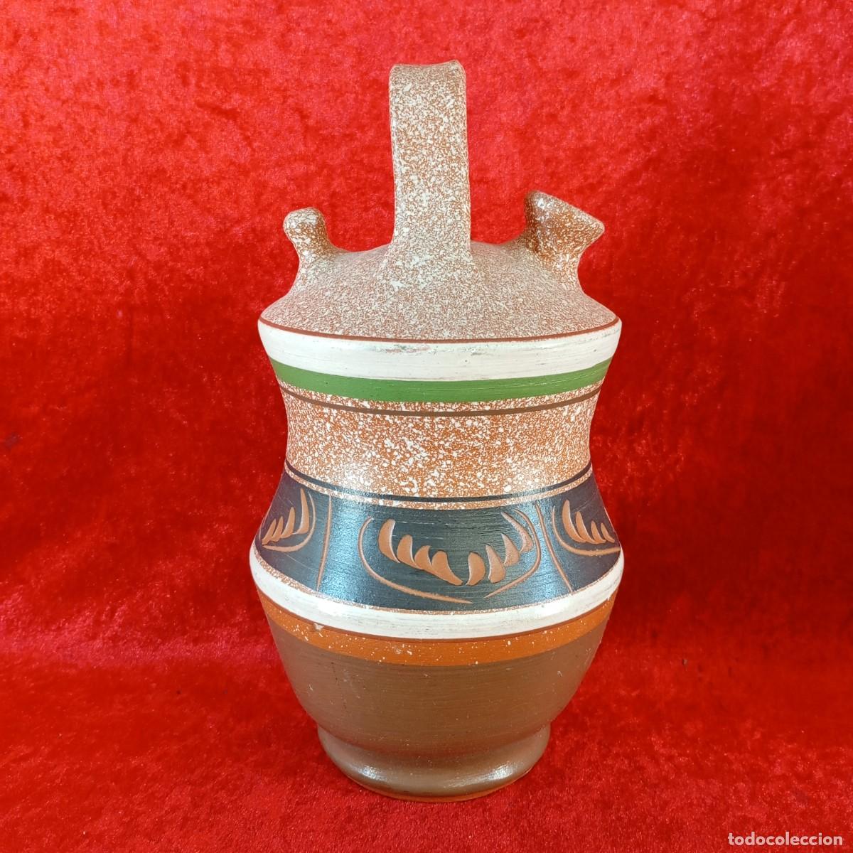 Antig&uuml;edades: PRECIOSO BOTIJO DE CERAMICA - TERRACOTA - CERAMICA POPULAR - 26 CM - HECHO A MANO