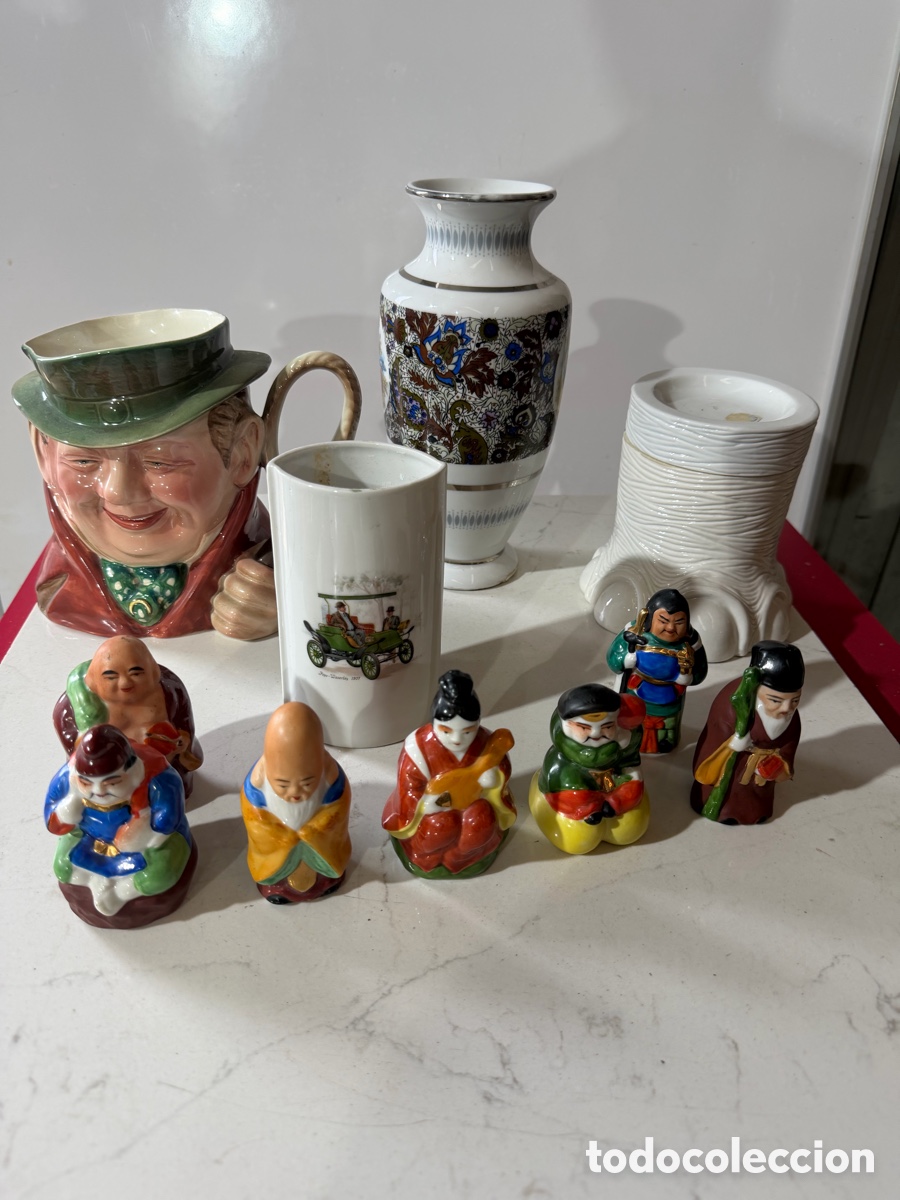 Antig&uuml;edades: Lote de 10 Piezas de Cer&aacute;mica y Porcelana