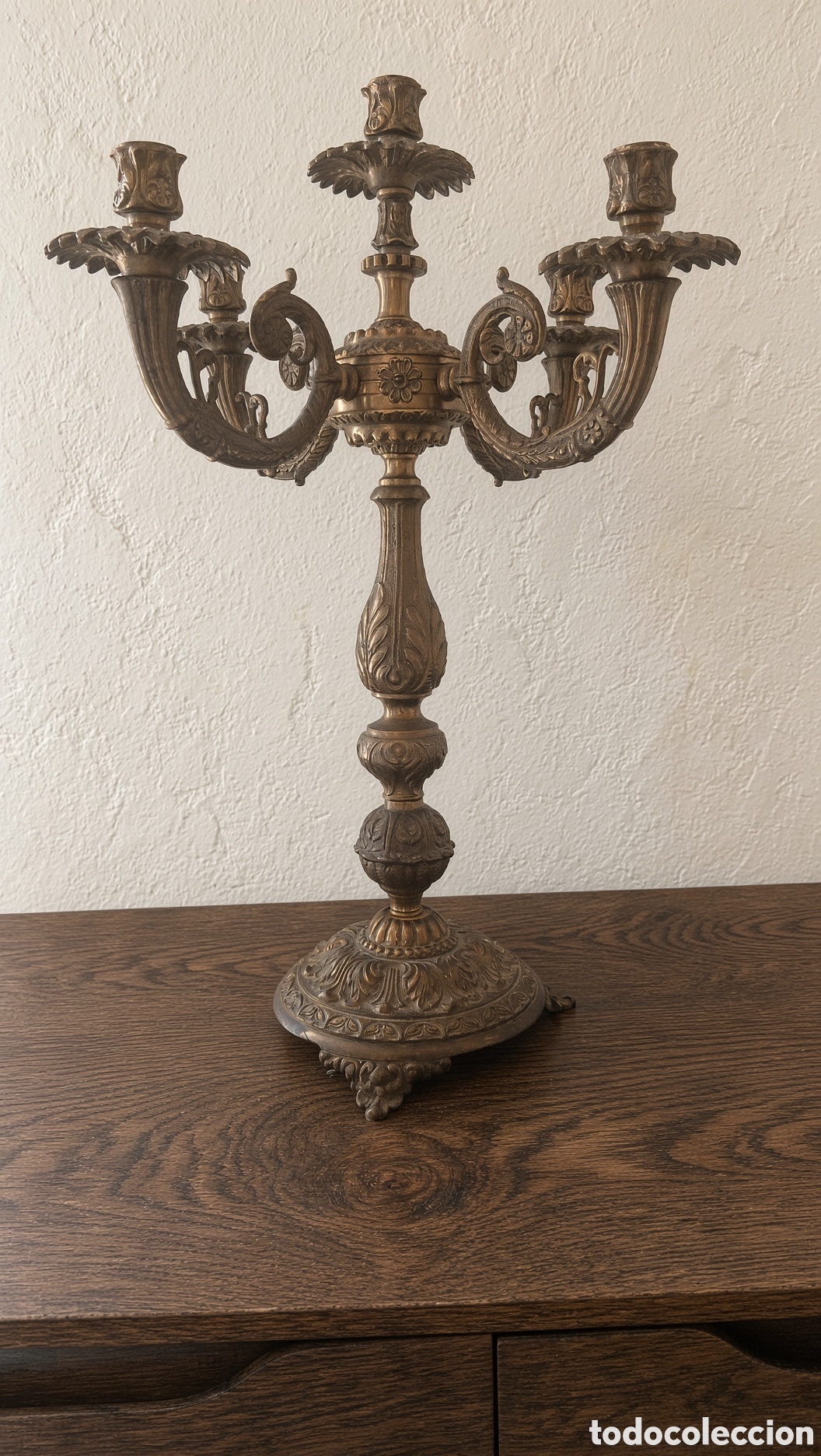 Antig&uuml;edades: Candelabro de Bronce Antiguo Elegante candelabro de bronce - Foto 2