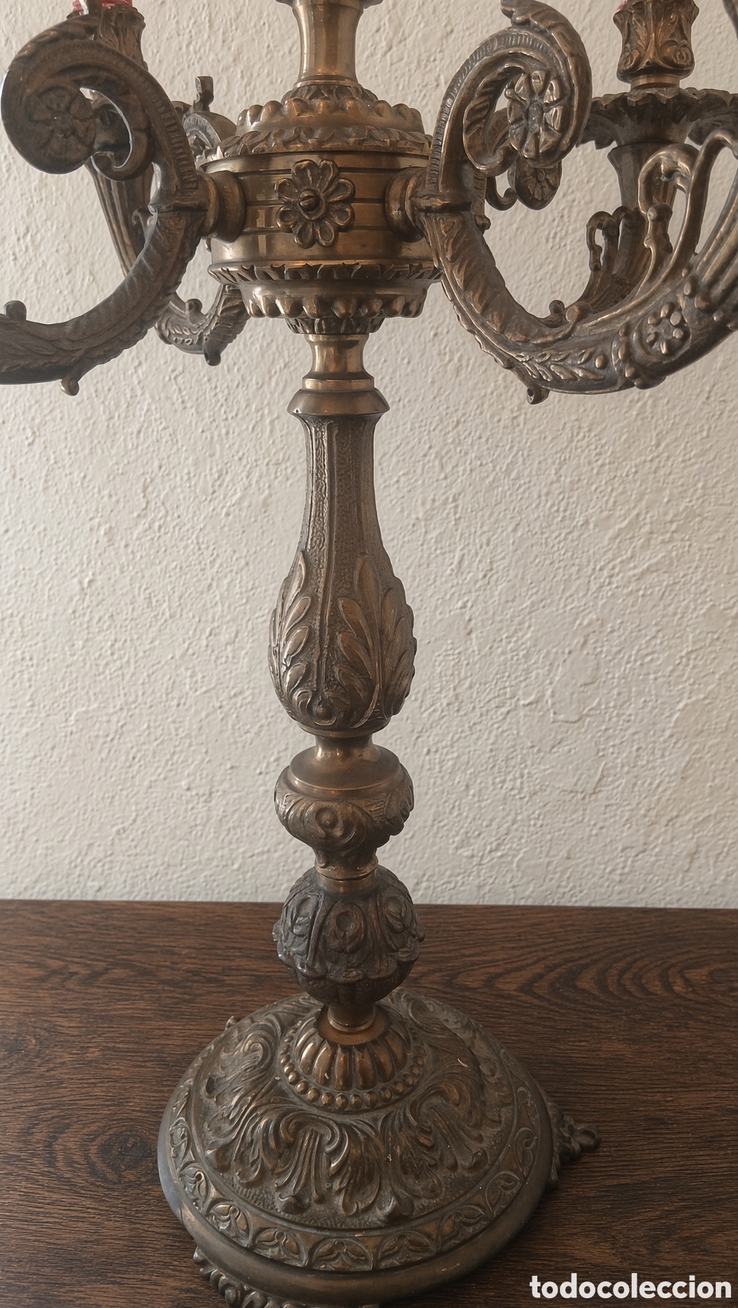Antig&uuml;edades: Candelabro de Bronce Antiguo Elegante candelabro de bronce - Foto 6