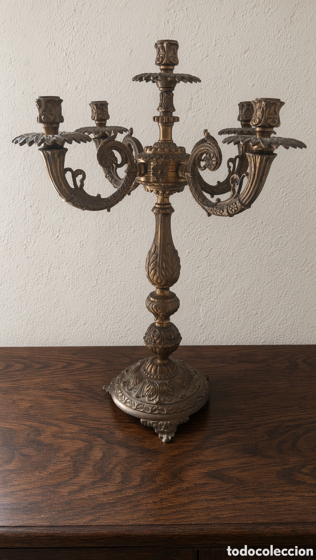 Antig&uuml;edades: Candelabro de Bronce Antiguo Elegante candelabro de bronce - Foto 8