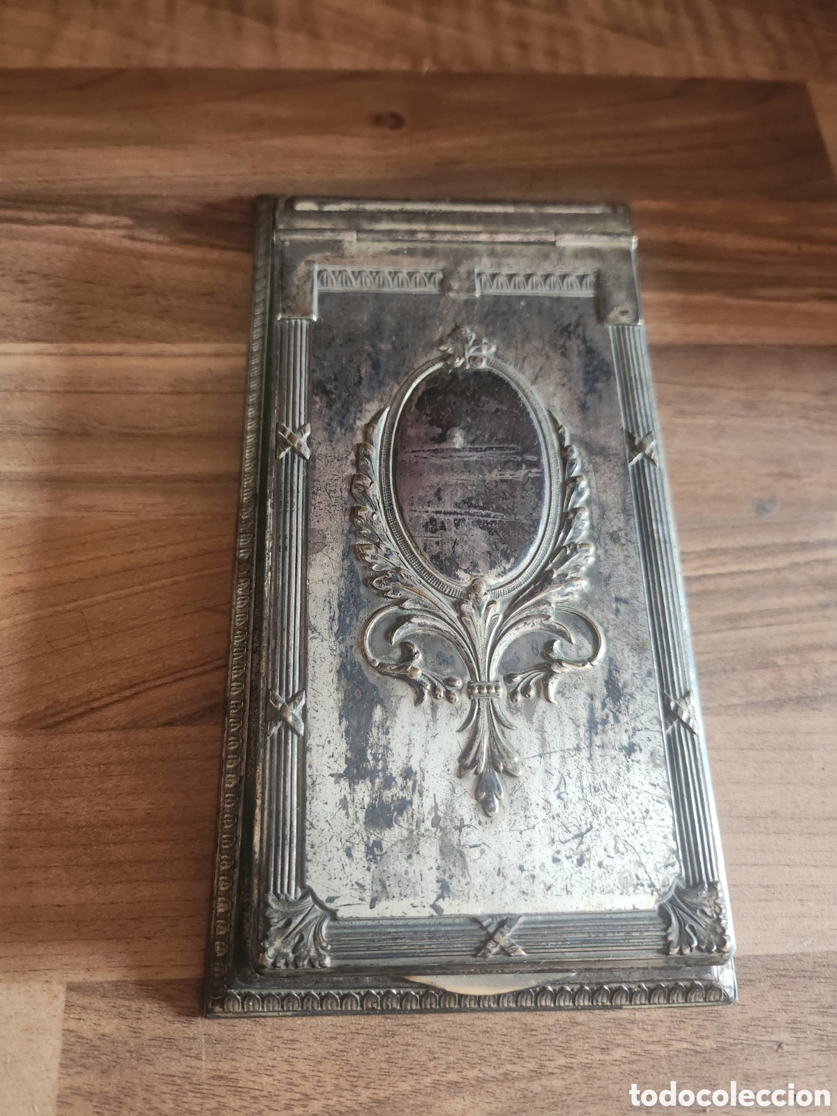 Antig&uuml;edades: ANTIGUA LIBRETA / ESTUCHE DE METAL PLATEADO. 19 X 9 CM