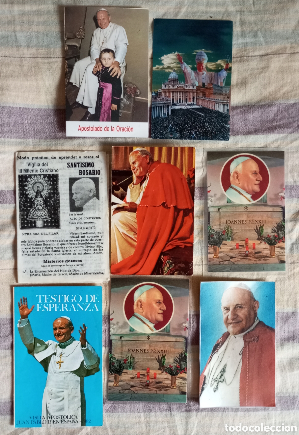 Antig&uuml;edades: 8 estampas religiosas De Papas - Foto 1