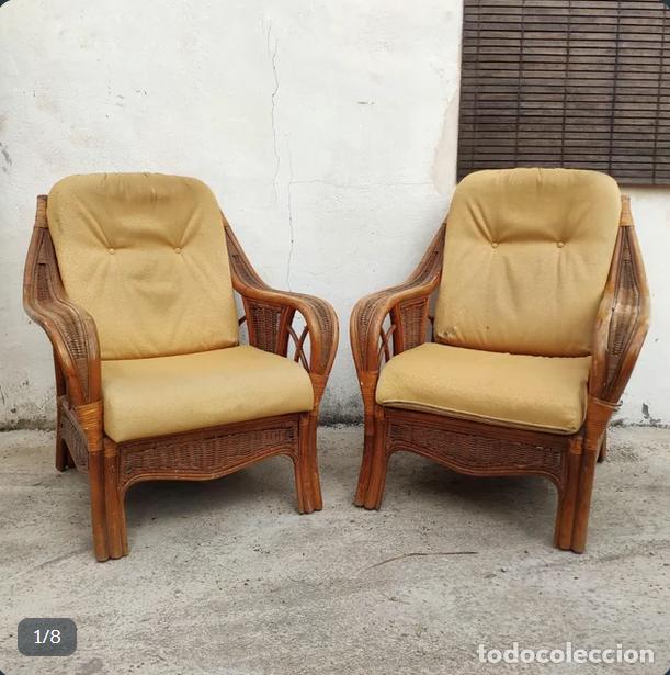 Antig&uuml;edades: Pareja de sillones de mimbre