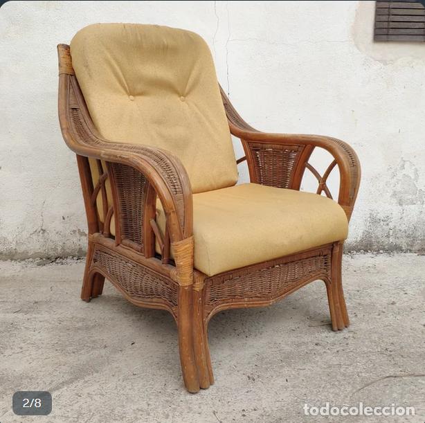 Antig&uuml;edades: Pareja de sillones de mimbre - Foto 2