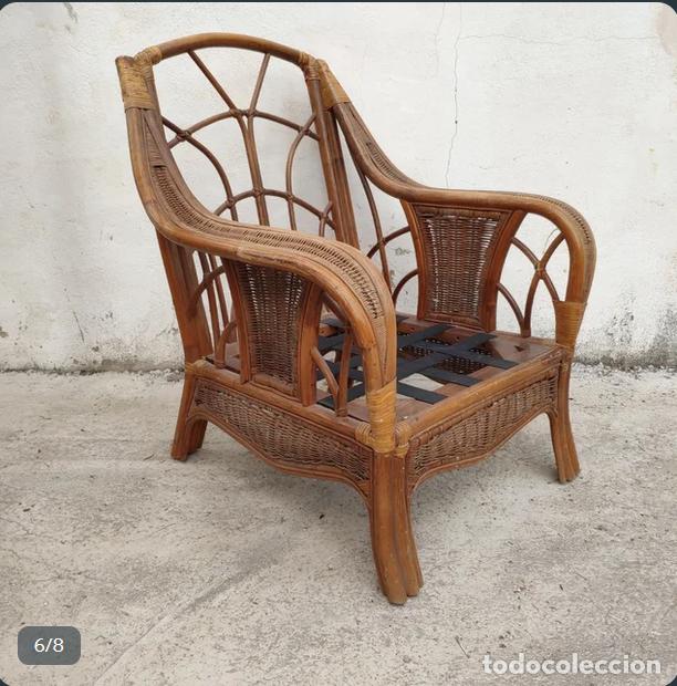 Antig&uuml;edades: Pareja de sillones de mimbre - Foto 6