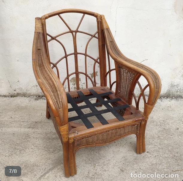 Antig&uuml;edades: Pareja de sillones de mimbre - Foto 7