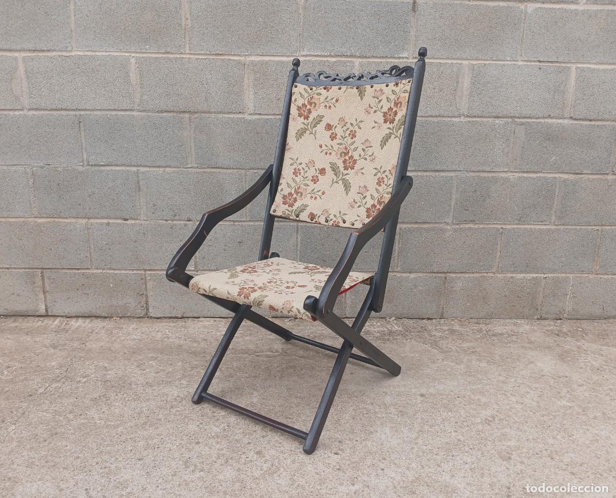 Antig&uuml;edades: Silla antigua plegable. - Foto 1