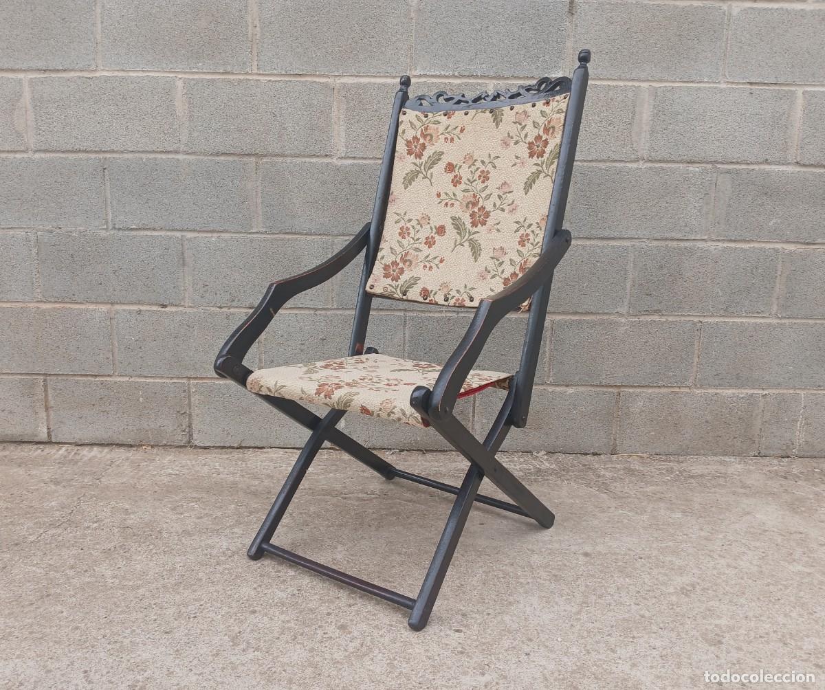 Antig&uuml;edades: Silla antigua plegable. - Foto 2