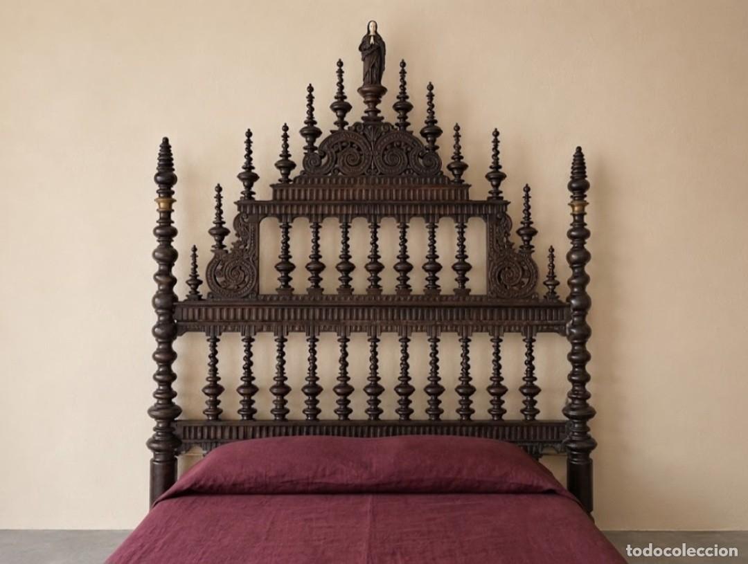 Oggetti Antichi: Cabecero antiguo estilo Barroco, Cuba s.XIX (160 cm). Cama antigua Mallorquina Cabecero portugu&eacute;s.