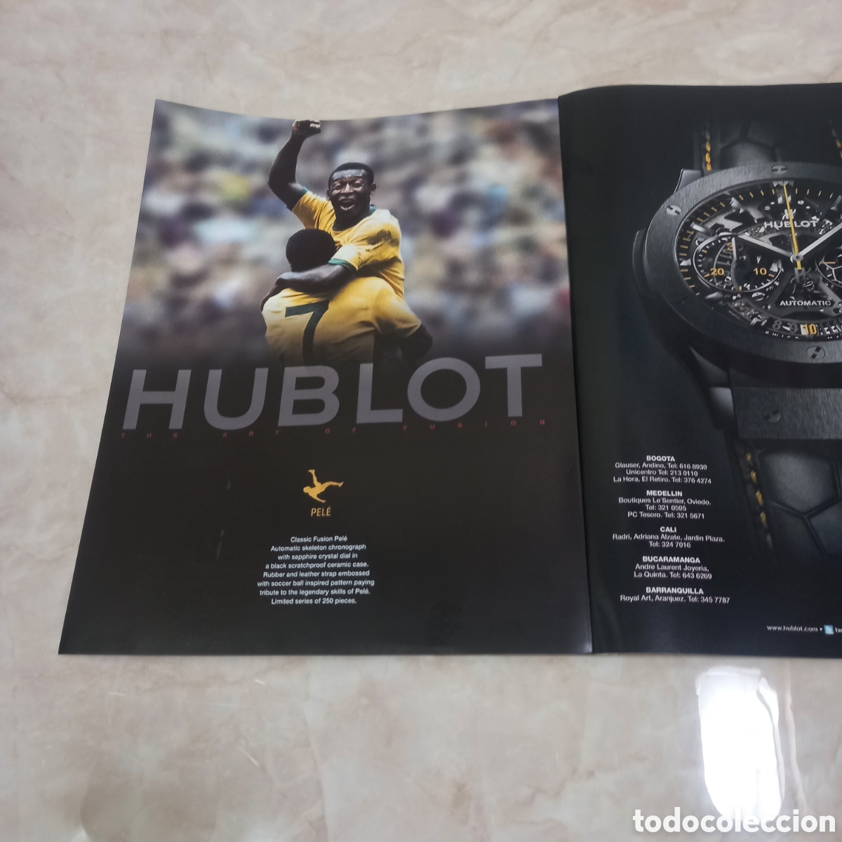 Antig&uuml;edades: LEER DESCRIPCION / Reloj Hublot Pele Classic Fusi&oacute;n Autom&aacute;tico skeleton chronograph