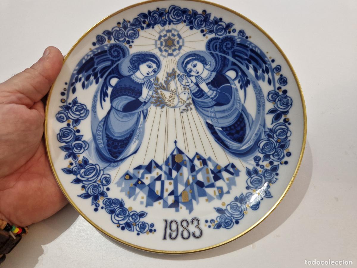 Antig&uuml;edades: antiguo plato porcelana santa clara belen angeles navidad 1983 obsequio caja ahorros alicante murcia