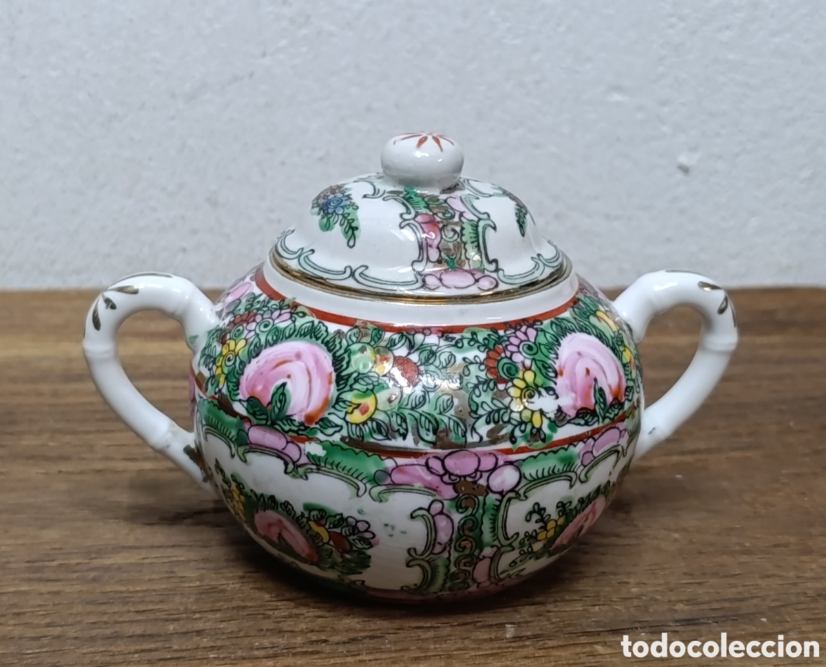 Antig&uuml;edades: ANTIGUO AZUCARERO DE PORCELANA CHINA DE MACAO, VINTAGE.