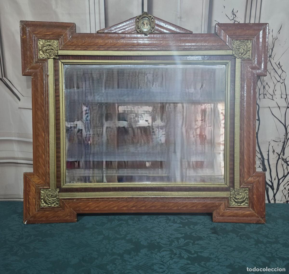 Antig&uuml;edades: Antiguo espejo de madera - Foto 4