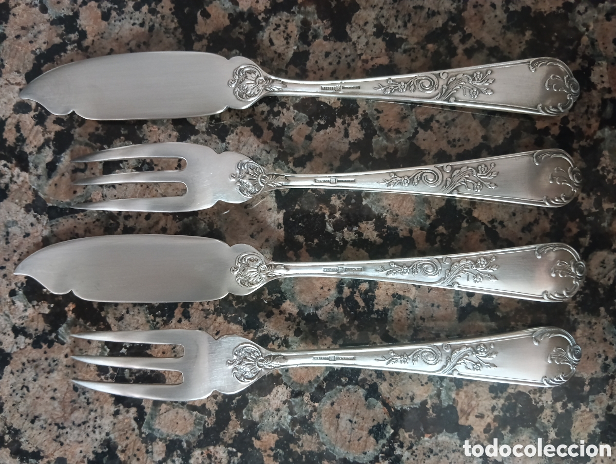 Antig&uuml;edades: Cubiertos pescado labrados - Foto 4