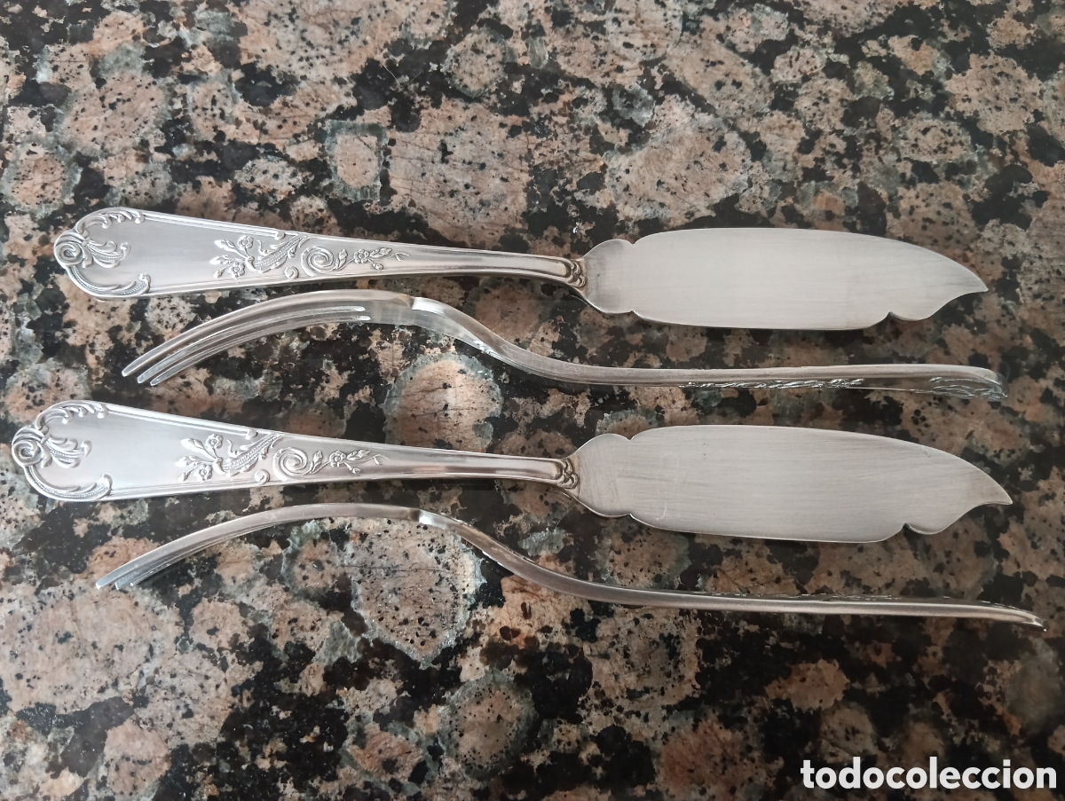 Antig&uuml;edades: Cubiertos pescado labrados - Foto 6