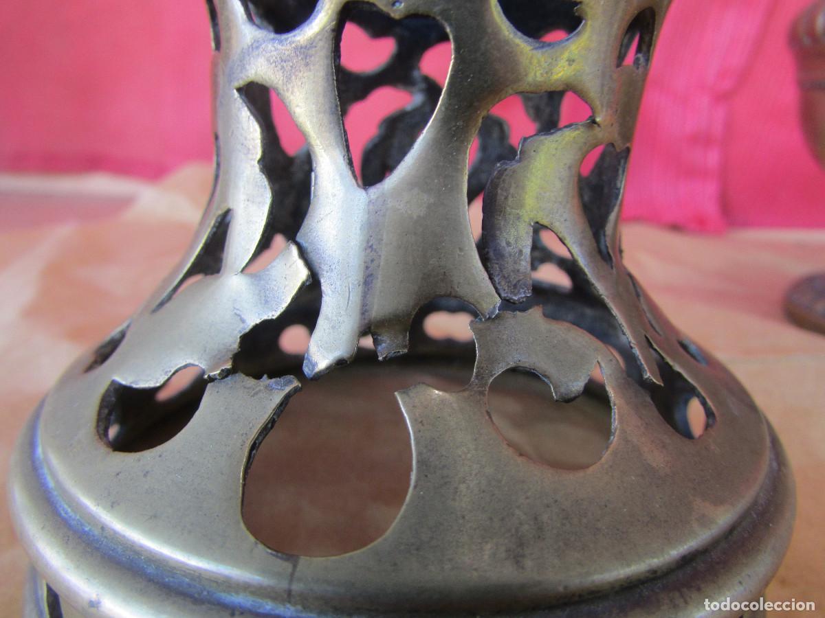 Antig&uuml;edades: INCENSARIO BOTAFUMEIRO centenario bronce 20 cm completo - Foto 7