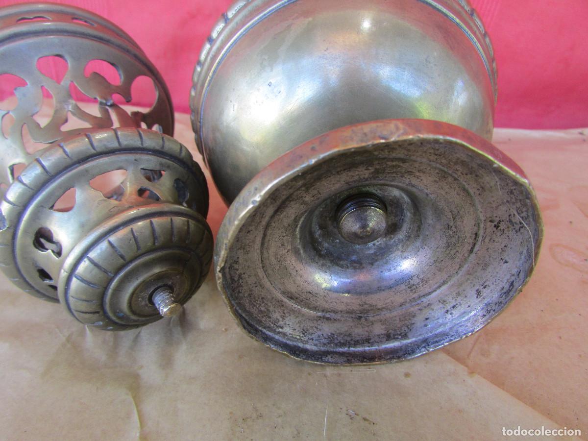 Antig&uuml;edades: INCENSARIO BOTAFUMEIRO centenario bronce 20 cm completo - Foto 9