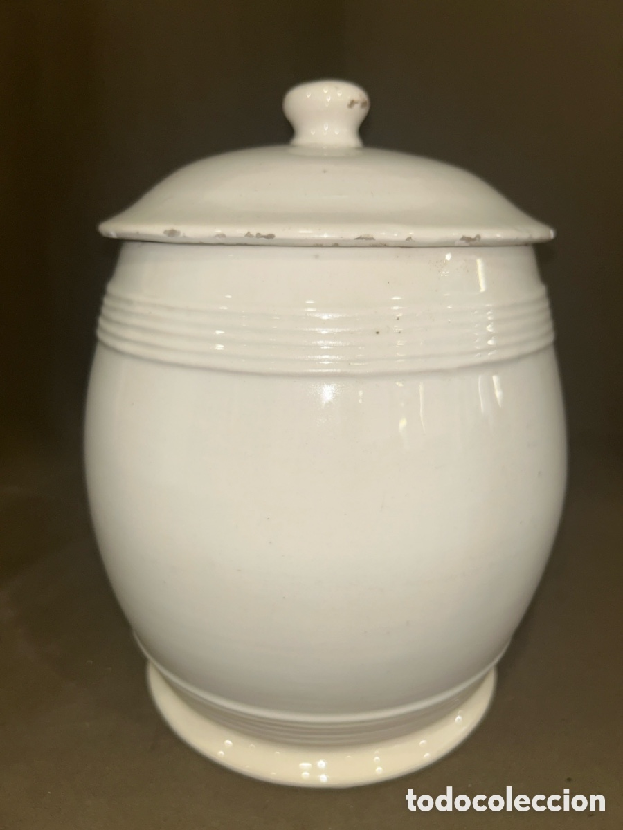 Antig&uuml;edades: ANTIGUO TARRO DE CER&Aacute;MICA DE MANISES BOTE DE COCINA CON TAPA FINALES S.XIX PRINCIPIOS S.XX