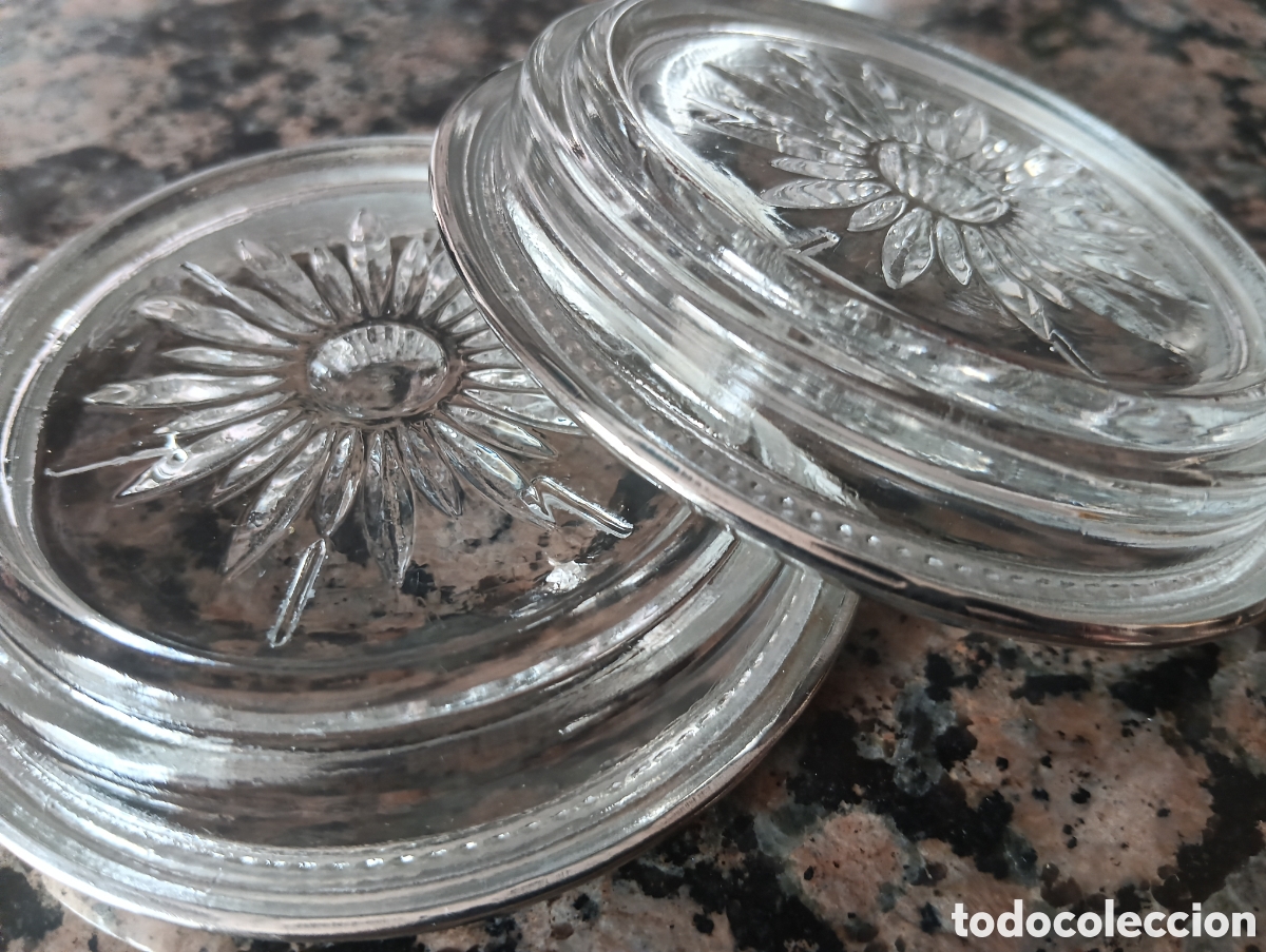 Antig&uuml;edades: Pareja posavasos cristal y plata - Foto 6