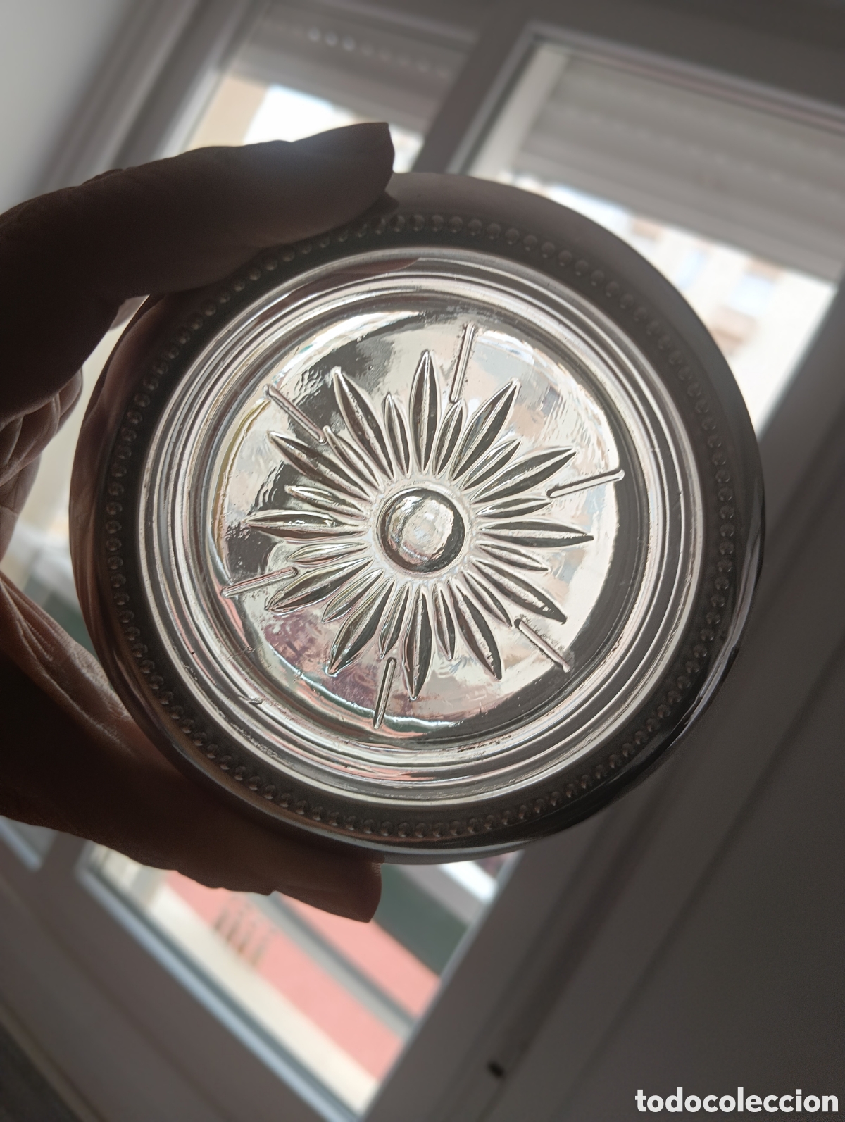 Antig&uuml;edades: Pareja posavasos cristal y plata - Foto 7