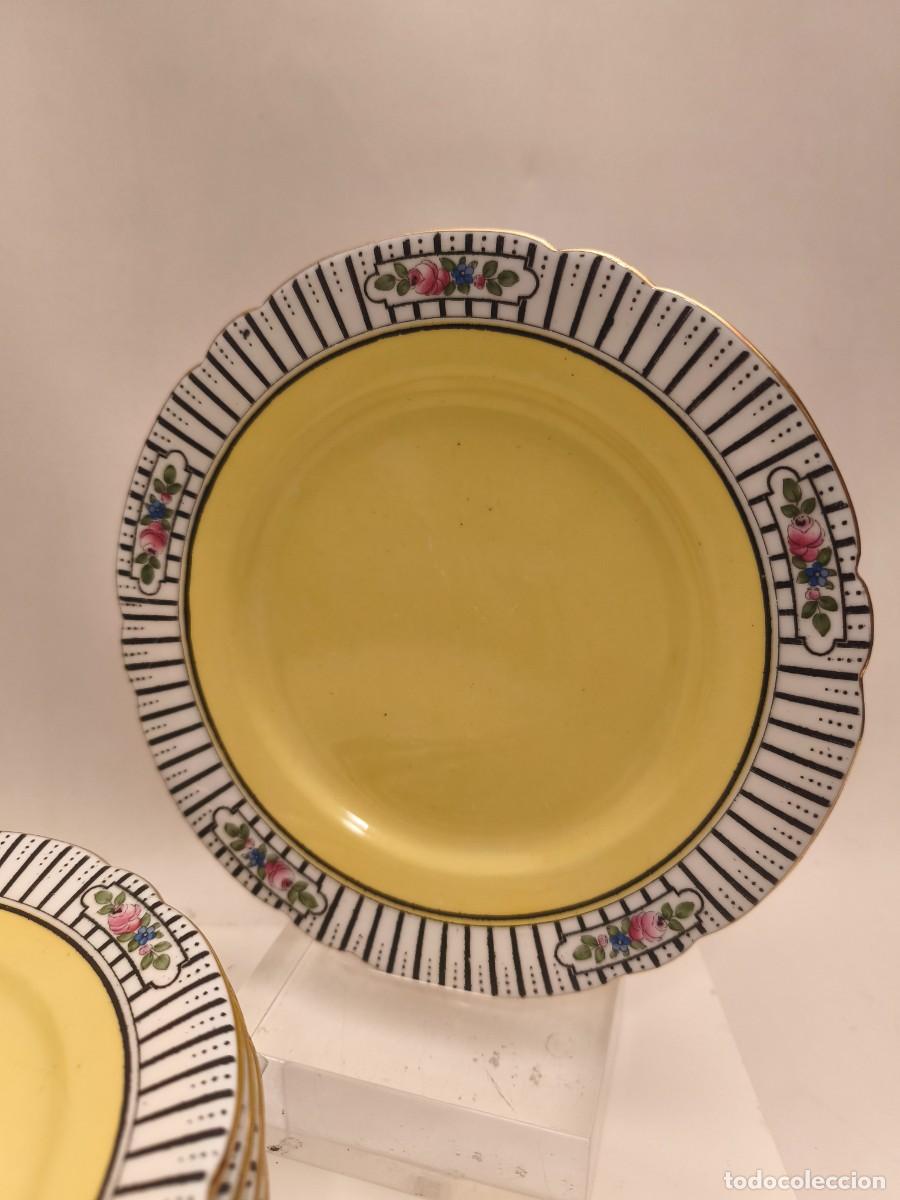 Oggetti Antichi: DOCE ANTIGUOS PLATOS DE POSTRE EN FINA PORCELANA SHELLEY ENGLAND