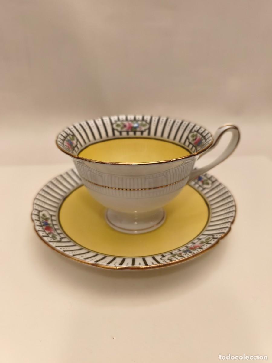 Oggetti Antichi: SERVICIO DE T&Eacute; EN PORCELANA INGLESA SHELLEY PINTADO A MANO