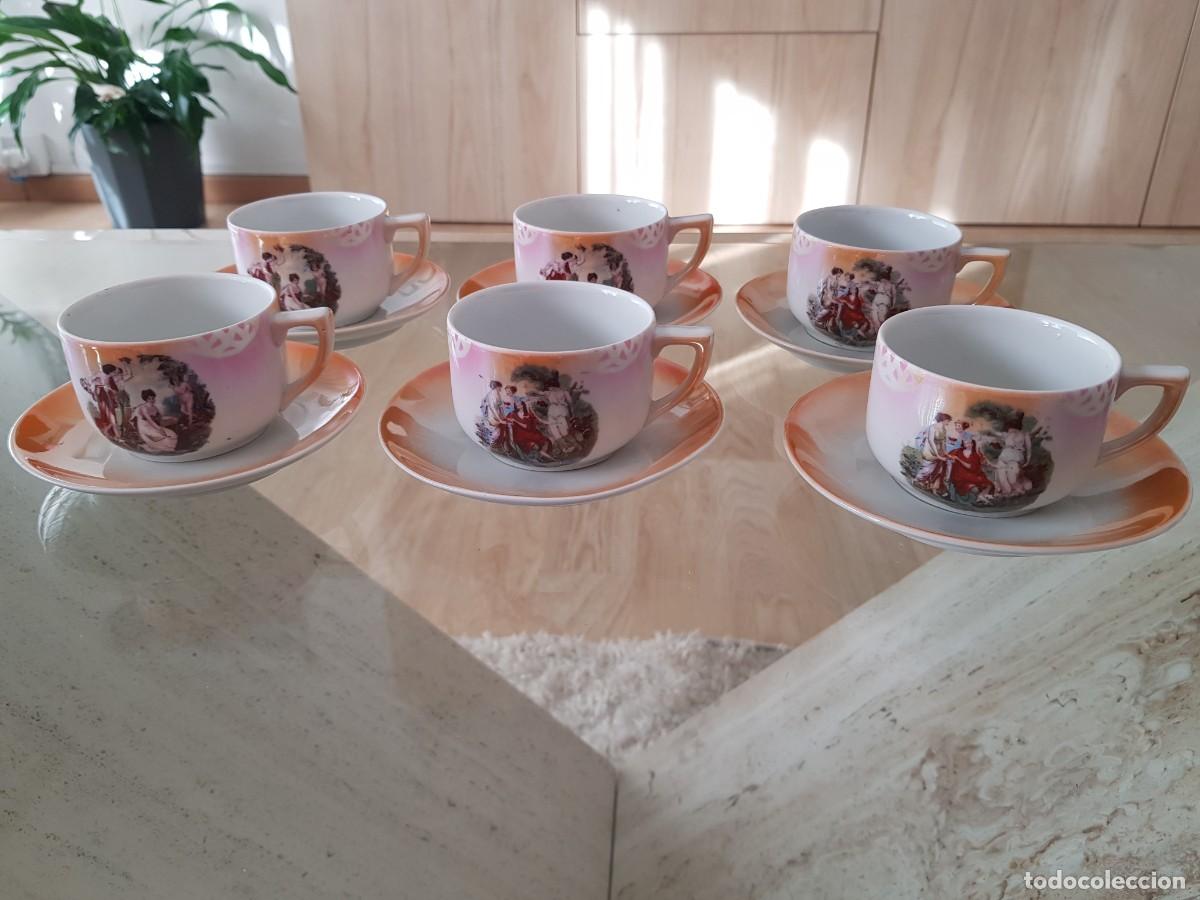 Antig&uuml;edades: JUEGO TAZAS DE CAF&Eacute; ANTIGUO-SANTA CLARA