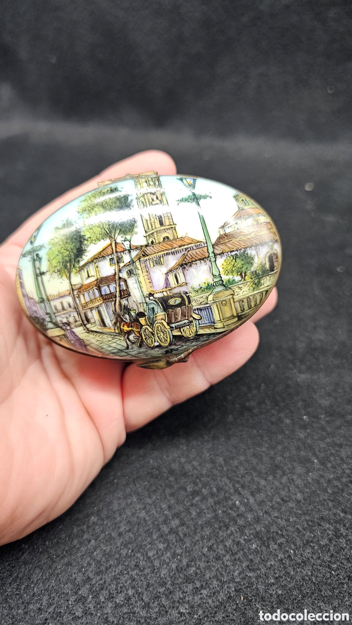 Antiquit&eacute;s: Cajita de porcelana de Limoges edici&oacute;n limitada pintada a mano IGLESIA DE LA CONCEPCI&Oacute;N