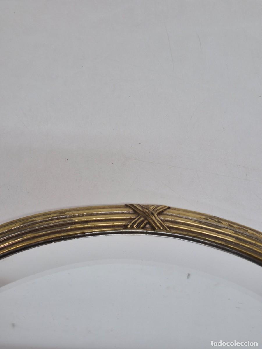 Antig&uuml;edades: Espejo Ovalado, Biselado - Bronce Cincelado - Foto 4