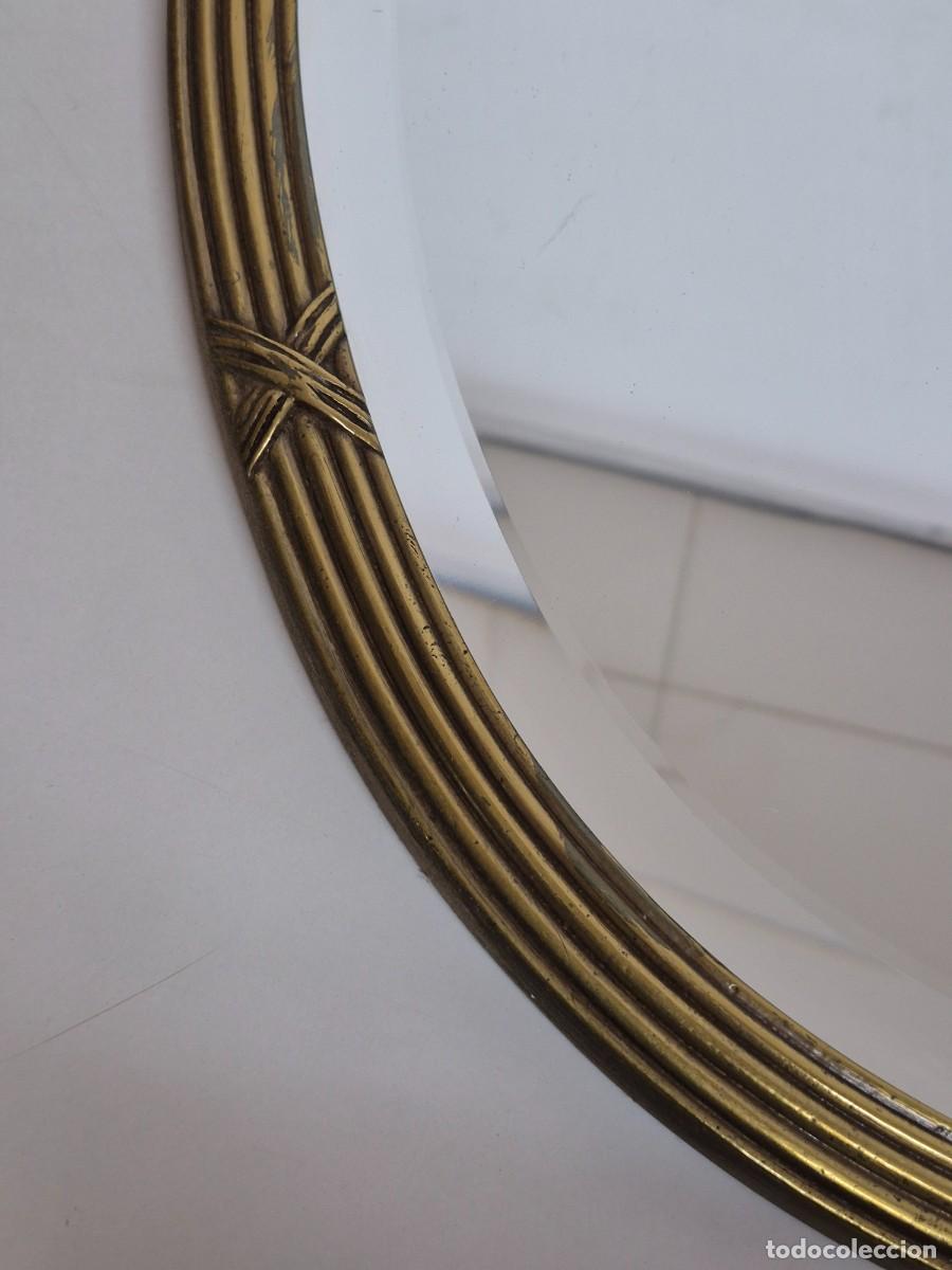 Antig&uuml;edades: Espejo Ovalado, Biselado - Bronce Cincelado - Foto 7