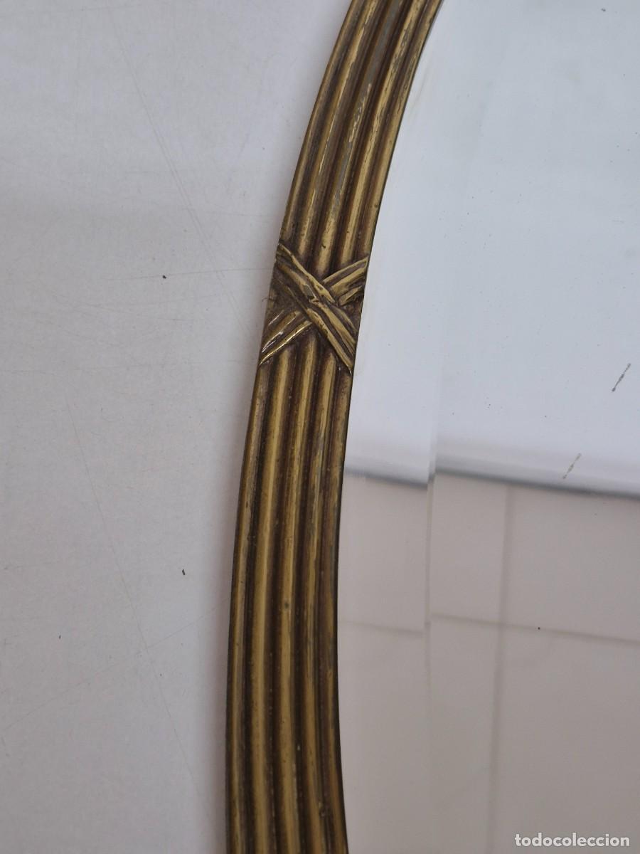 Antig&uuml;edades: Espejo Ovalado, Biselado - Bronce Cincelado - Foto 8
